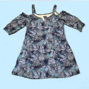 Caribbean Joe Navy and Teal Shirt Dress